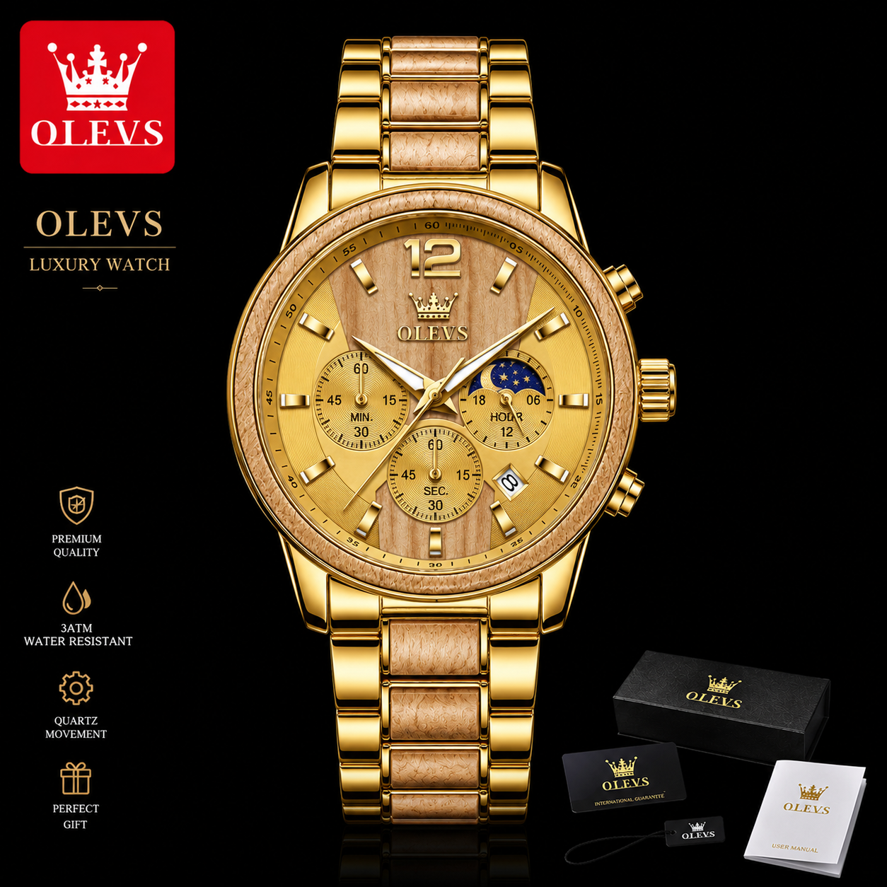 OLEVS Gold Men’s Watch