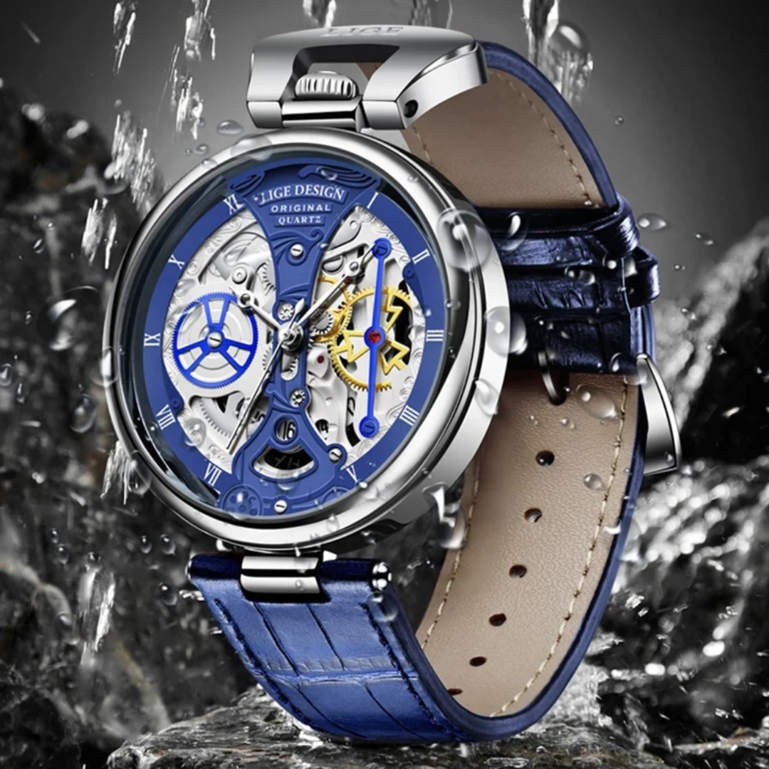 LIGE Skeleton Quartz Watch