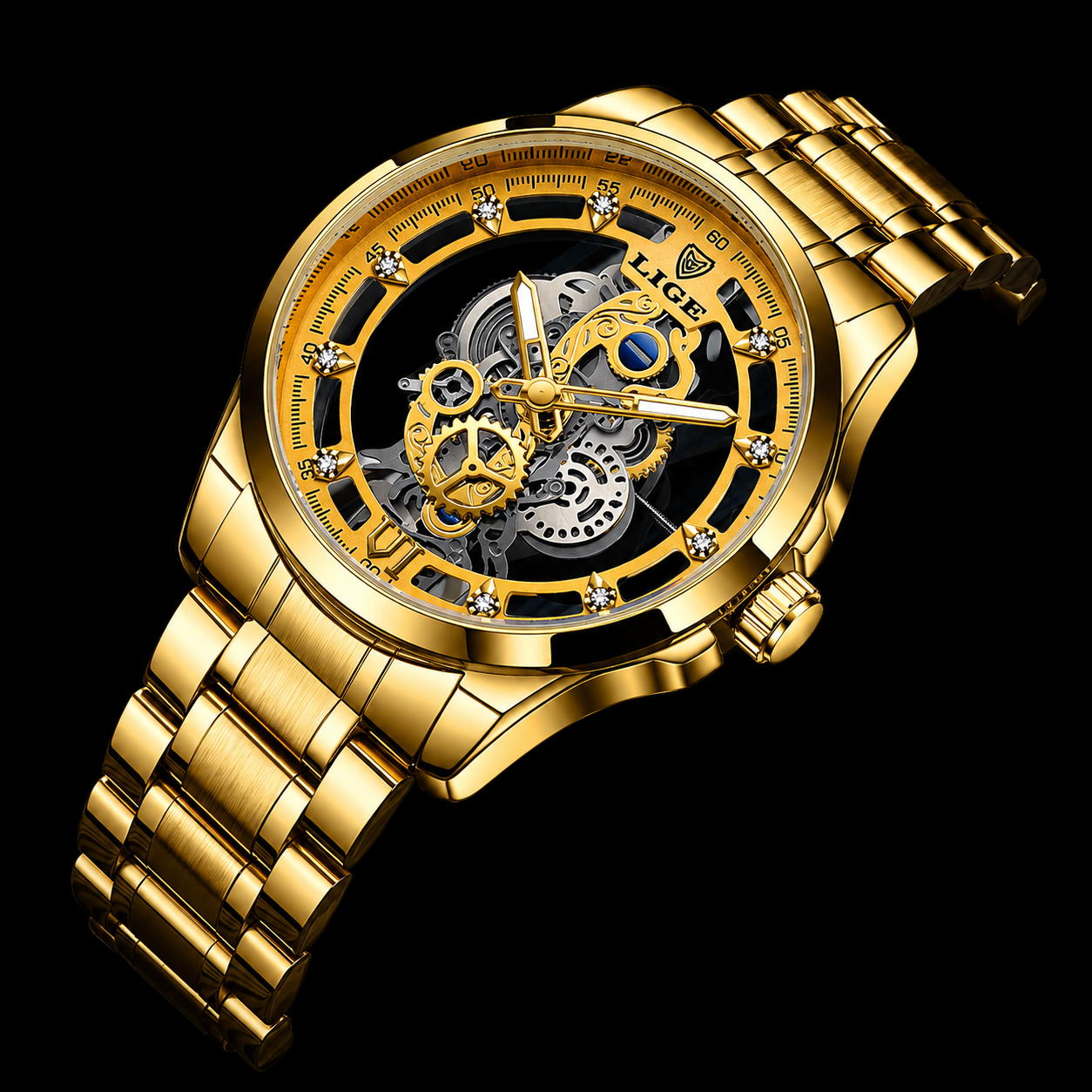 LIGE Skeleton Watch for Men
